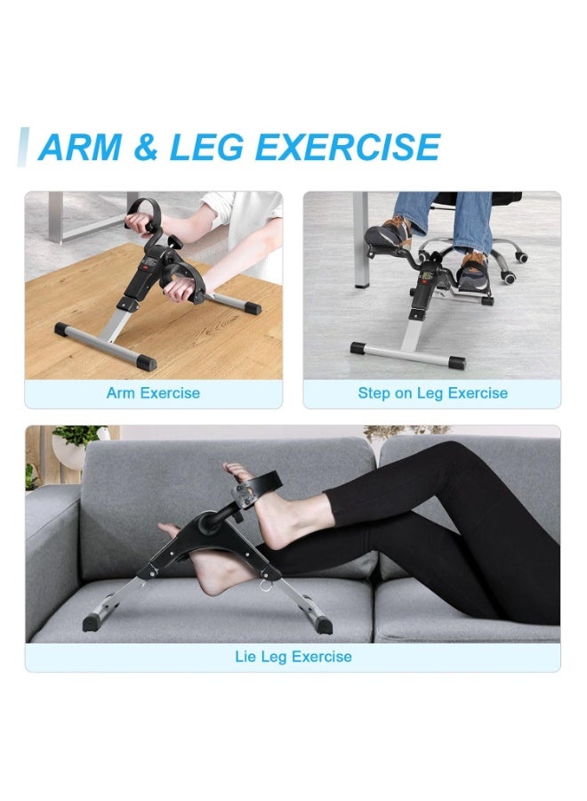 جهاز البدال الرياضي الصغير لتمارين الذراعين والرجلين، عجلة تمارين منزلية محمولة وموفرة للمساحة مع مقاومة قابلة للتعديل، مثالية لكبار السن والتأهيل - Image 3